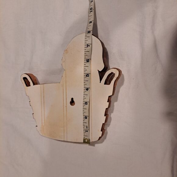 Vintage Puppy in Woven Basket Brown Wall Hanging Intarsia Home Decor Dog Beagle - Picture 9 of 9